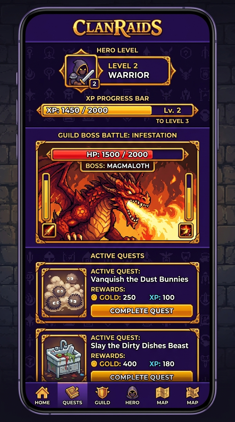 ClanRaids hero quest dashboard