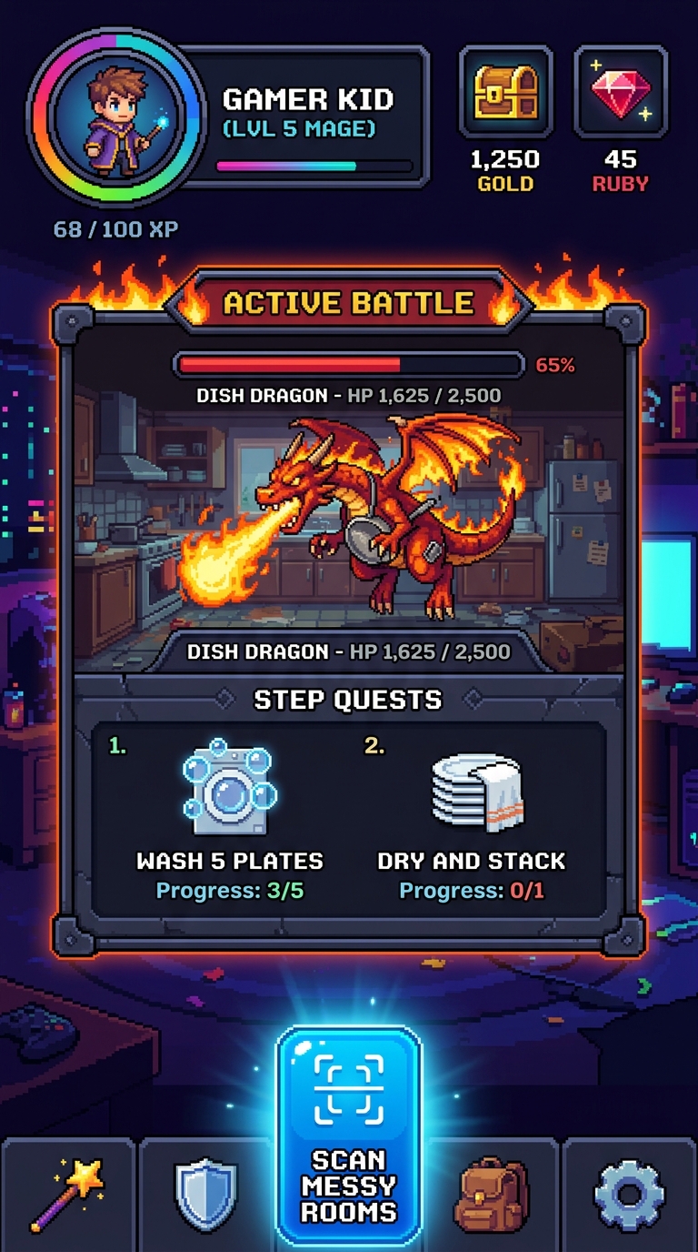 Gamified Tasks gameplay screen