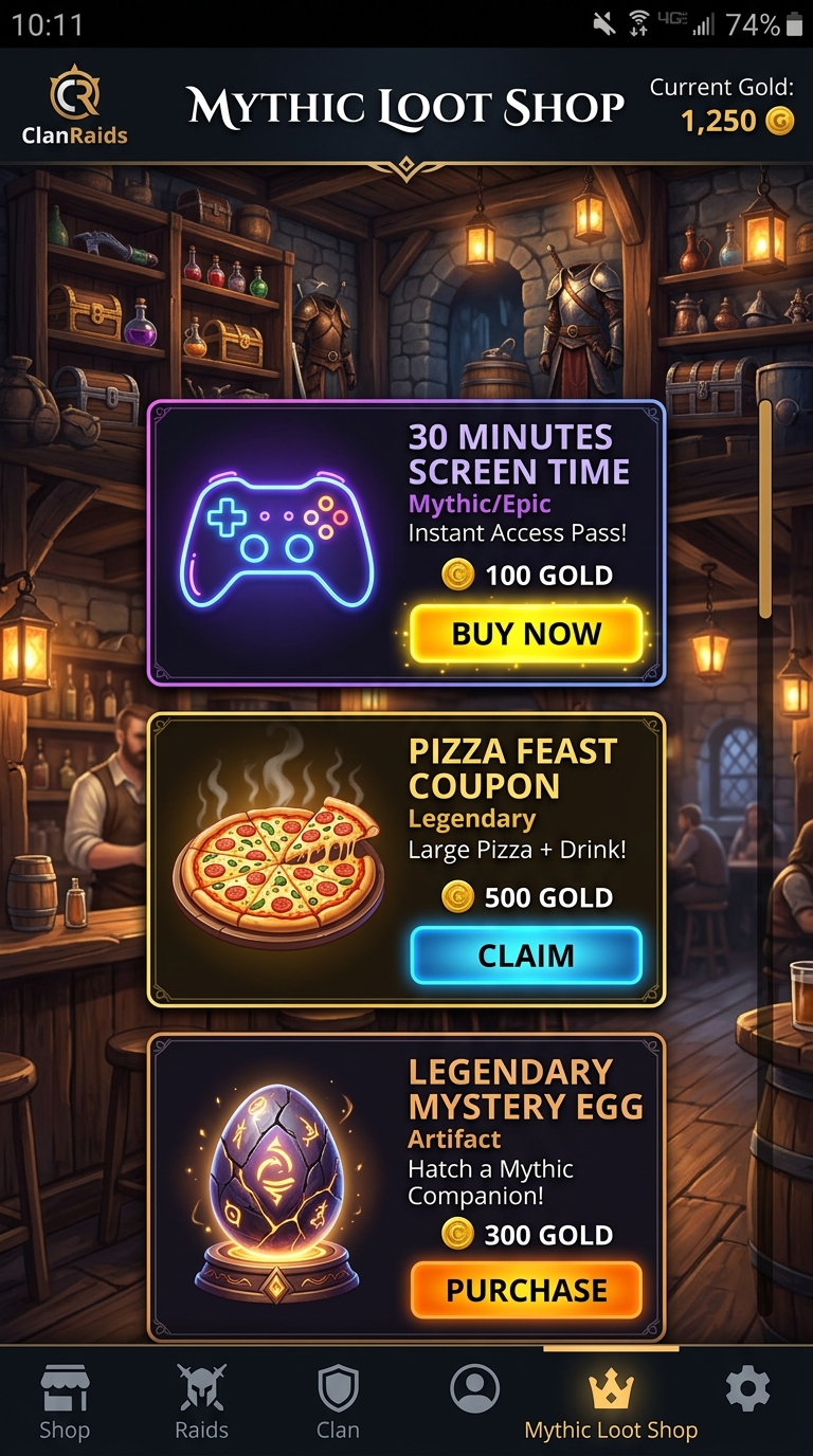 Mythic Loot Shop screen
